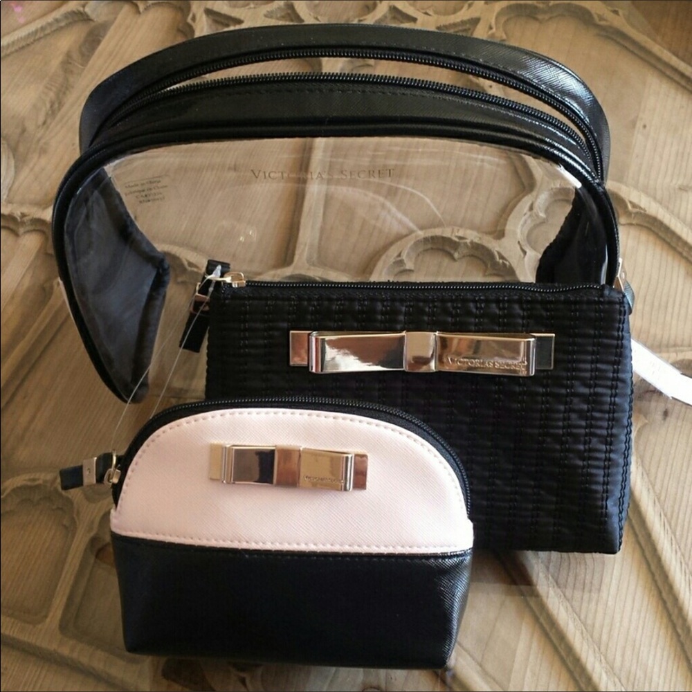 VS VICTORIA'S SECRET COSMETIC BAG TRIO NWT